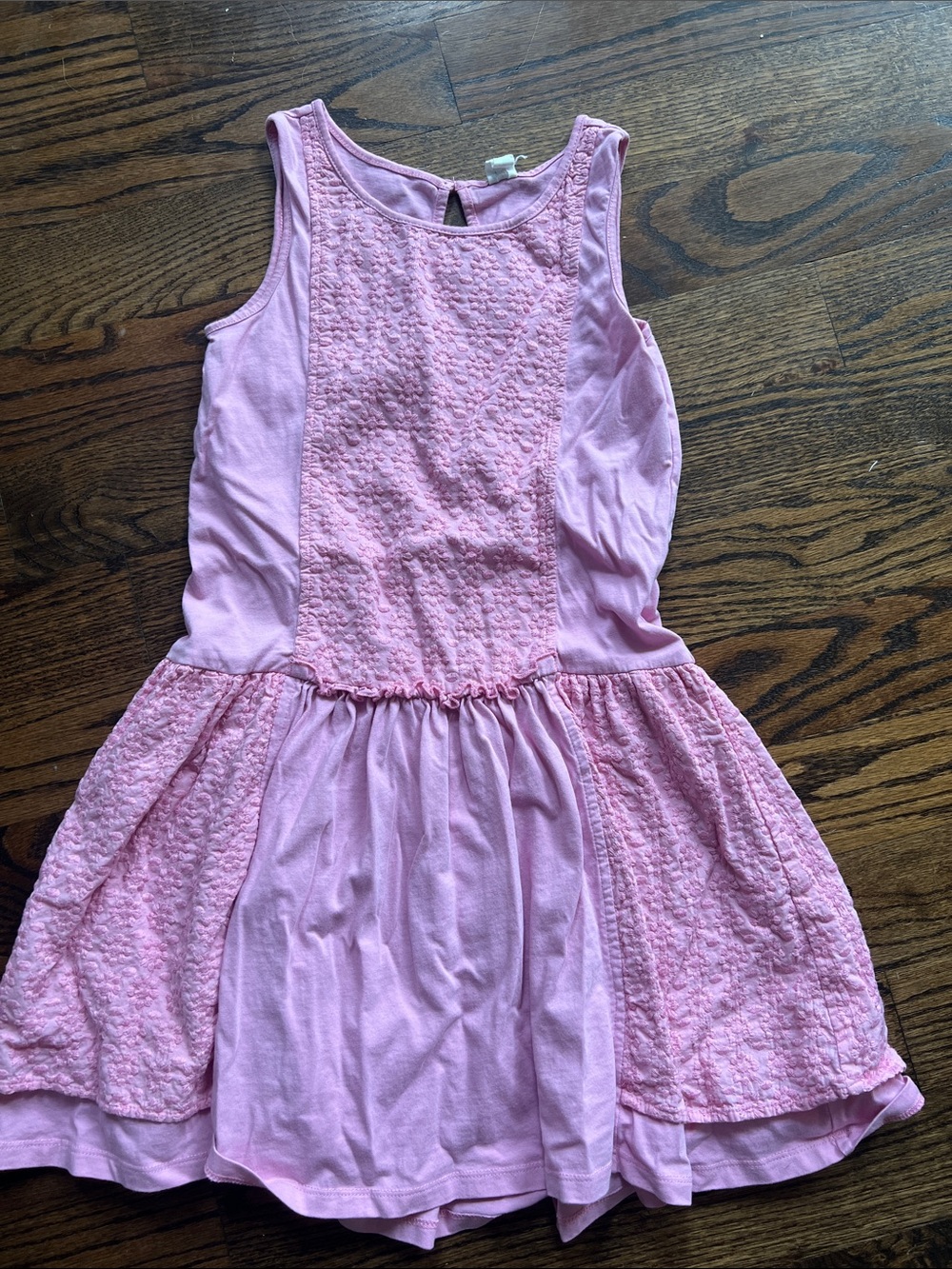 GAP Pink Sleeveless Textured Panel Dress
